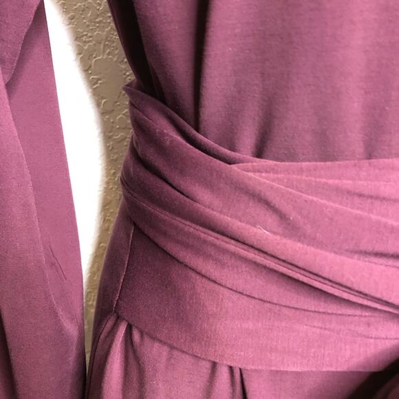Ann Taylor wine purple tie waist midi dress size 12 - Picture 6 of 15